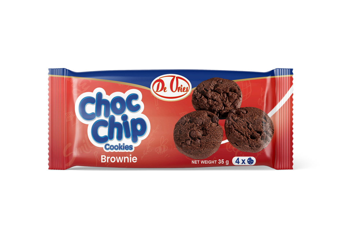 DEVRIES CHOC CHIP COOKIES BROWNIE PACKED 4X30X35G_0