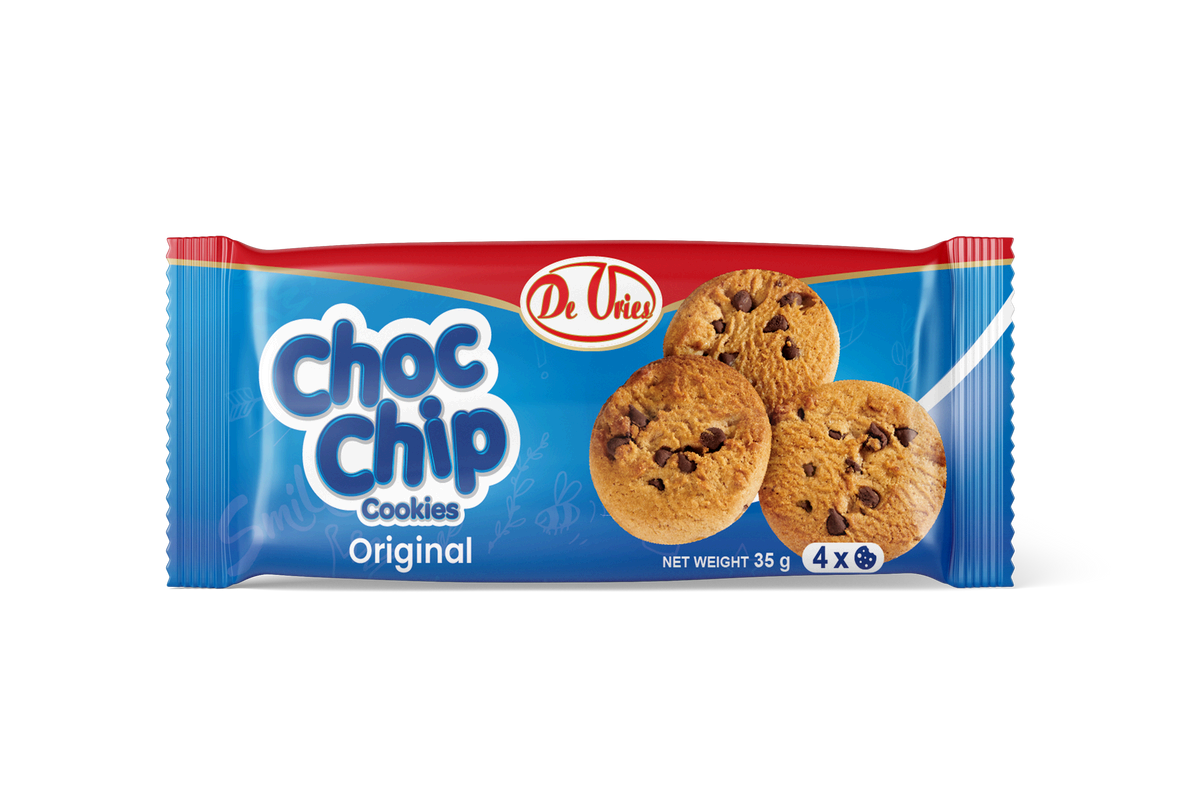 DEVRIES CHOC CHIP COOKIES ORIGINAL PACKED 4X30X35G_0