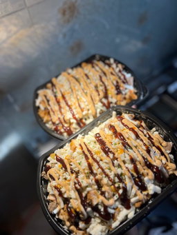 Mixed protein loaded fries with cheese(Tuesday - Friday). Available only in the afternoon and only pickup