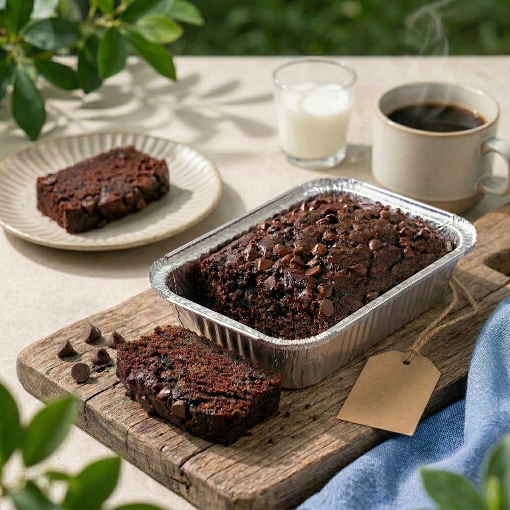 Eggless Double Chocolate Loaf Cake