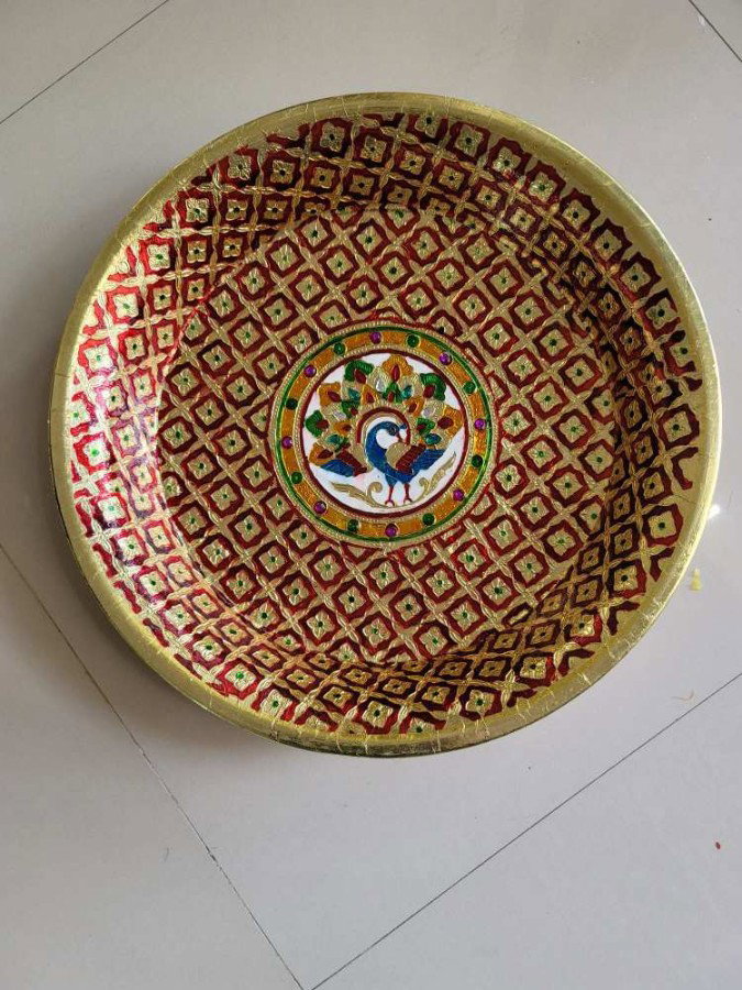 Sharu Space Meenakari Plate - Big