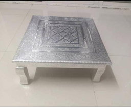 Sharu Space Wooden Silver Plated Stool