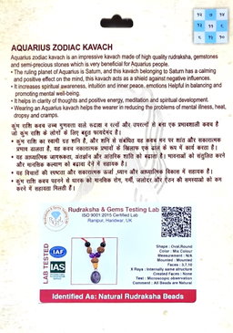 Aquarius (Verseau / Kumbh) Zodiac Kavach Necklace
