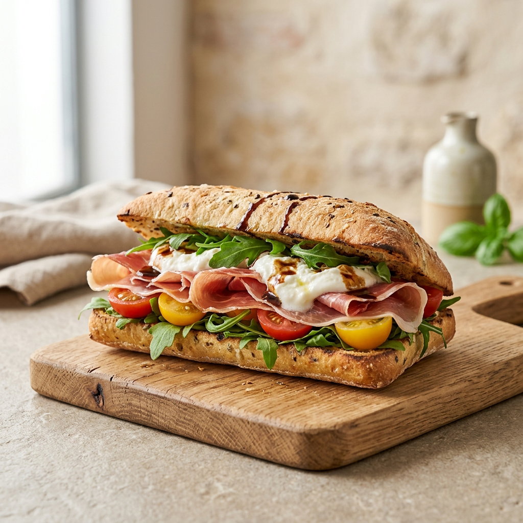 Sándwich pizzero de jamón serrano / Serrano Ham Pizza Sandwich