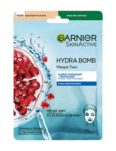 Garnier Masque Tissu Grenade Hydratant et Repulpant