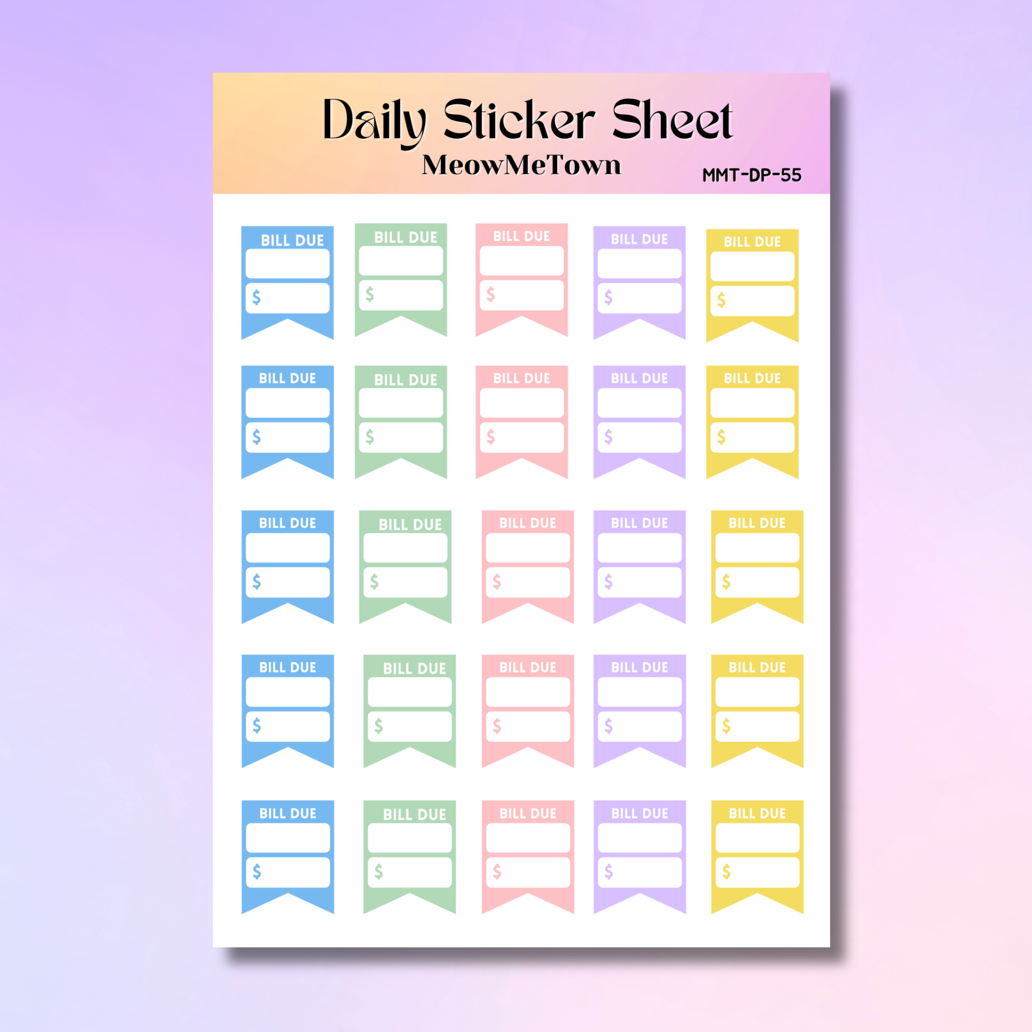 Bill Due Tracker Sticker Sheet _0