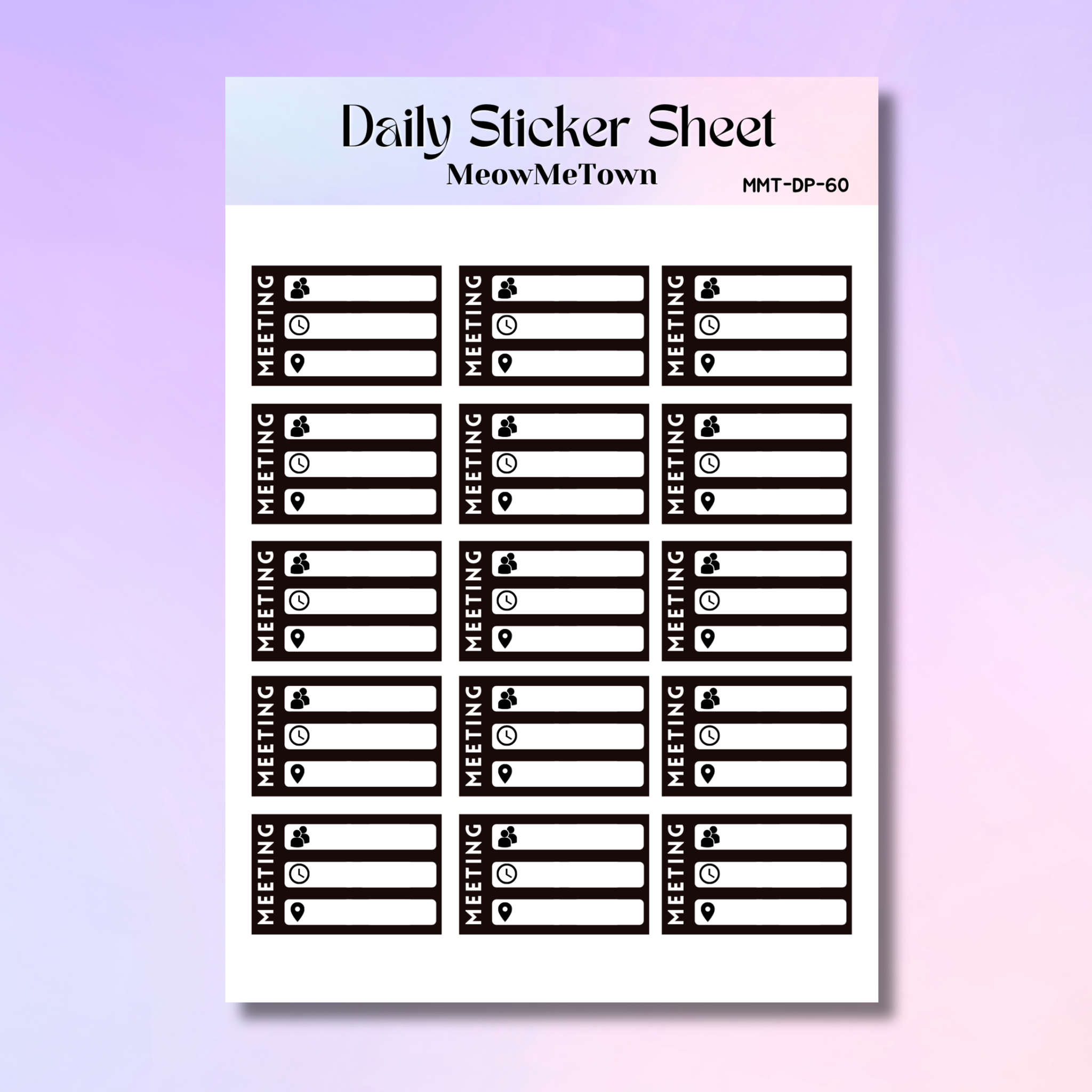 Meeting Sticker Sheet | BW_0