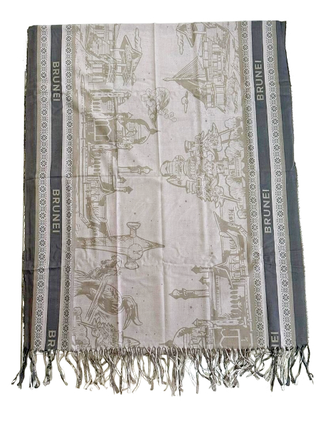 Brunei Sketch Scarf (Oxford Tan)_0