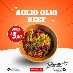 beef aglio olio