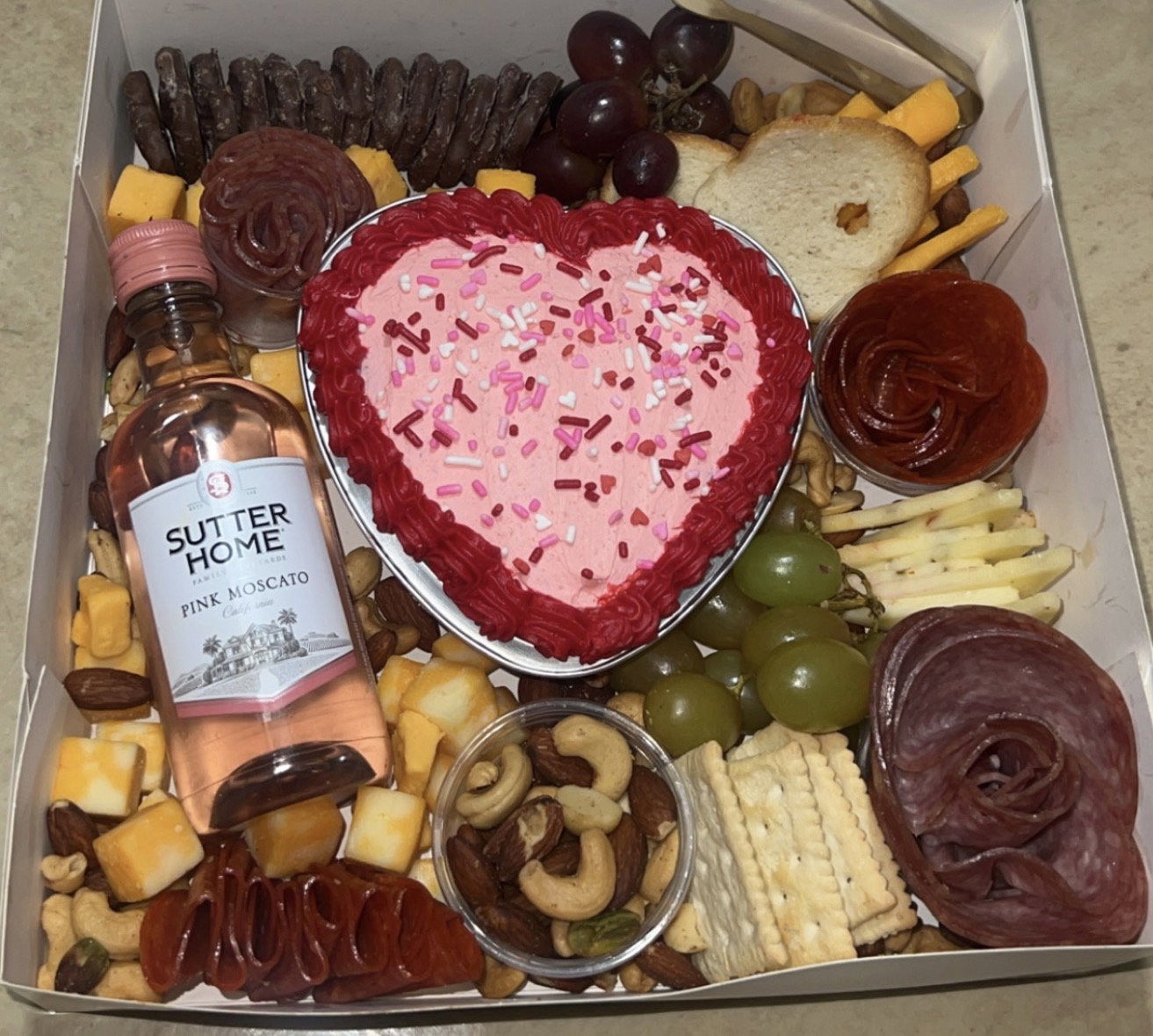 Charcuterie Gift Bites Box with Cake - #1 w/ Moscato_0