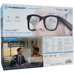Powerology Lunettes connectées Camera 2K/Audio