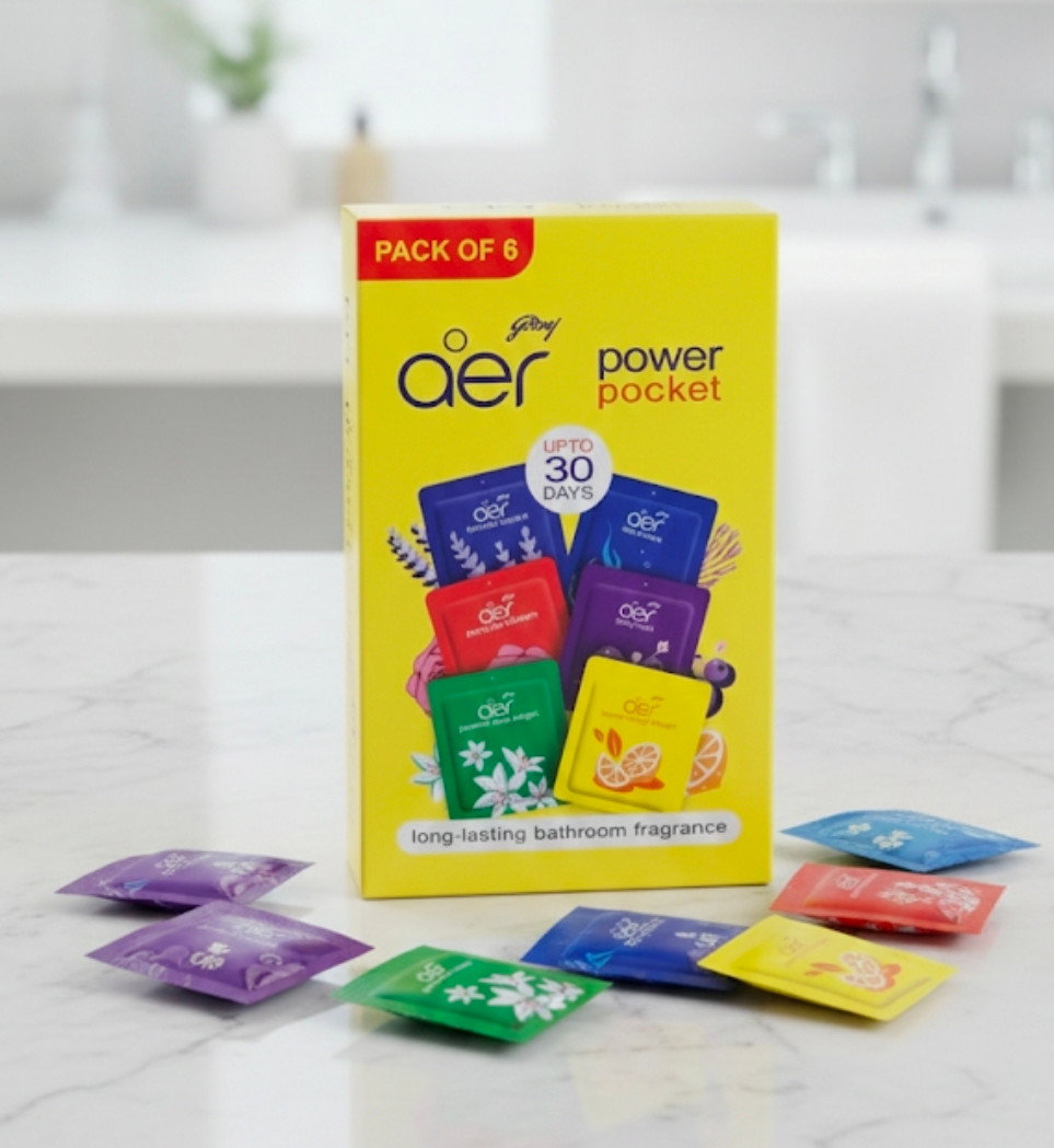 Aer Power Pocket Bathroom Fragrance Sachets – Pack of 6