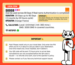 Orange Holiday Europe + UK eSIM (20GB/50GB/100GB/200GB/500GB), 30-90 Days, Unlimited Local Calls)