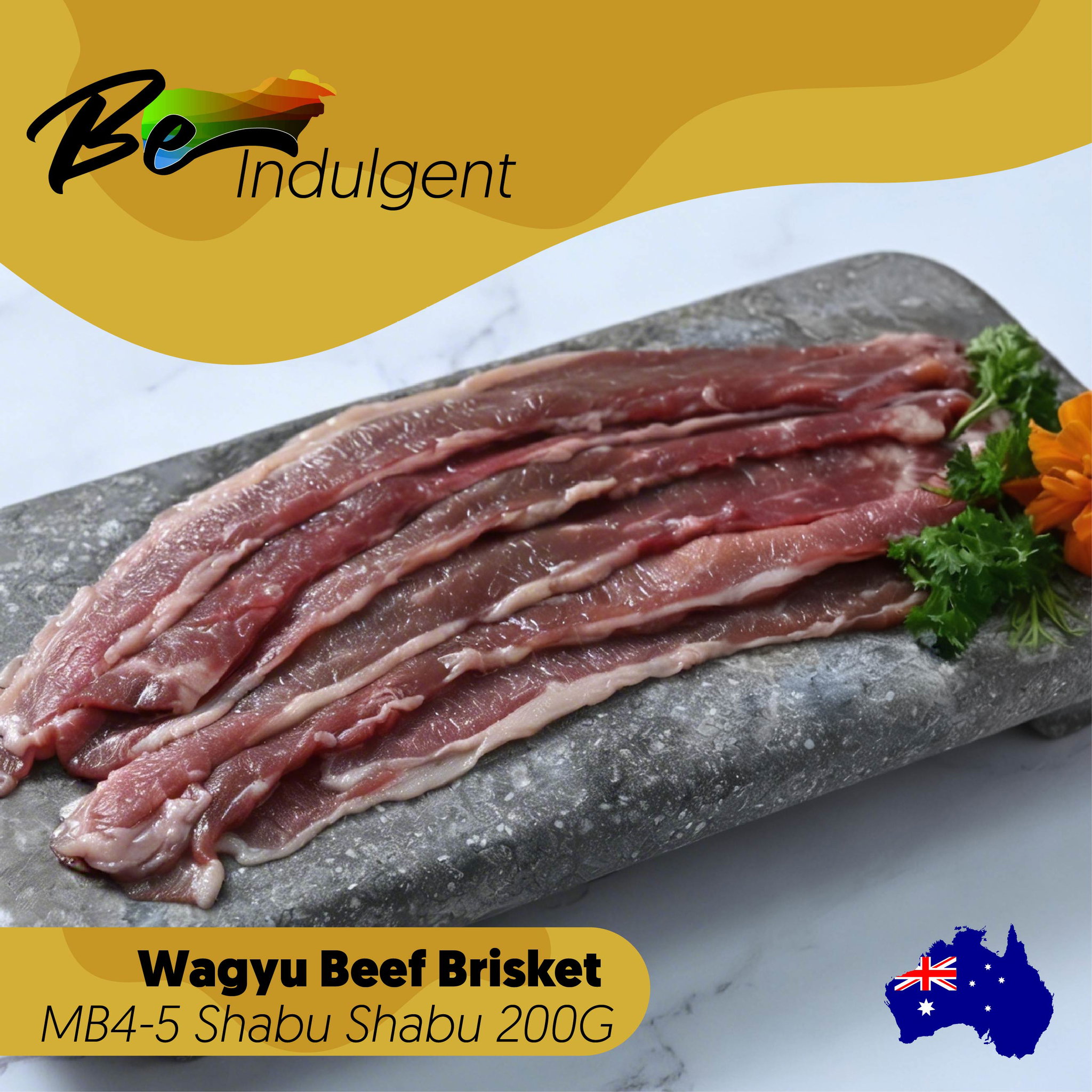 Be-Indulgent Wagyu Aust Beef Brisket MB4-5 Shabu Shabu 200G_0