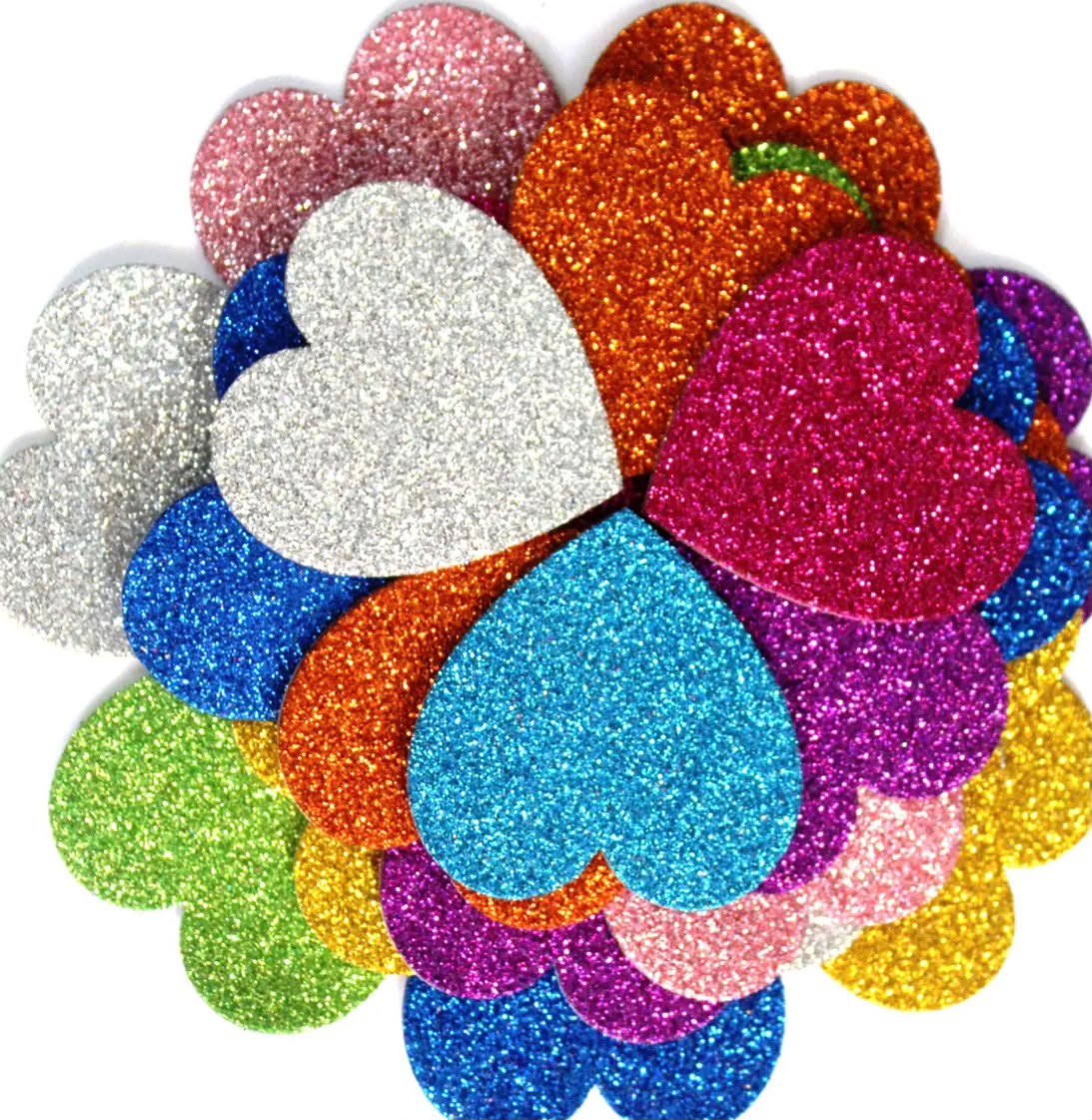 Glitter Heart Foam Stickers_0