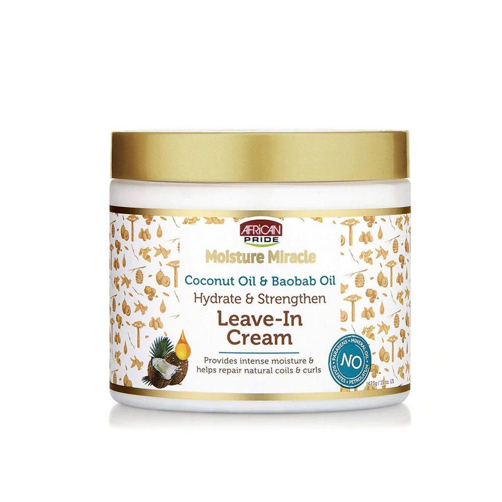 African Pride Moisture Miracle Coconut Oil And Boabab Oil Leave In Cream