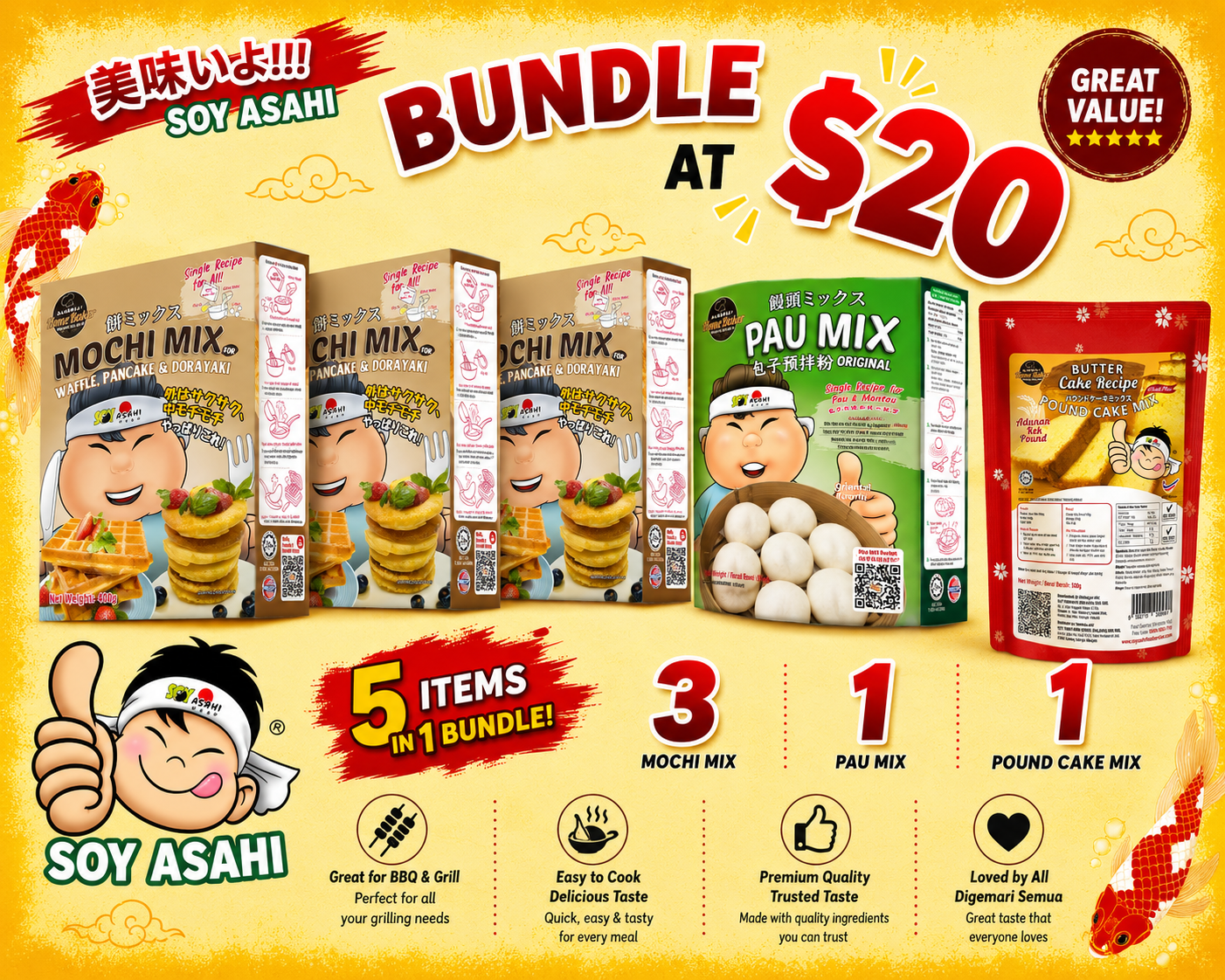 Mochi x 3 Pau Mix x 1 Pound mix x1 $20_0