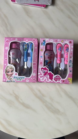 Bottle and Cutlery Set For Girls