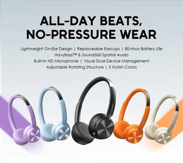 Oraimo OHP-316 BoomPop Air Lightweight On-Ear Wireless Headphones_1