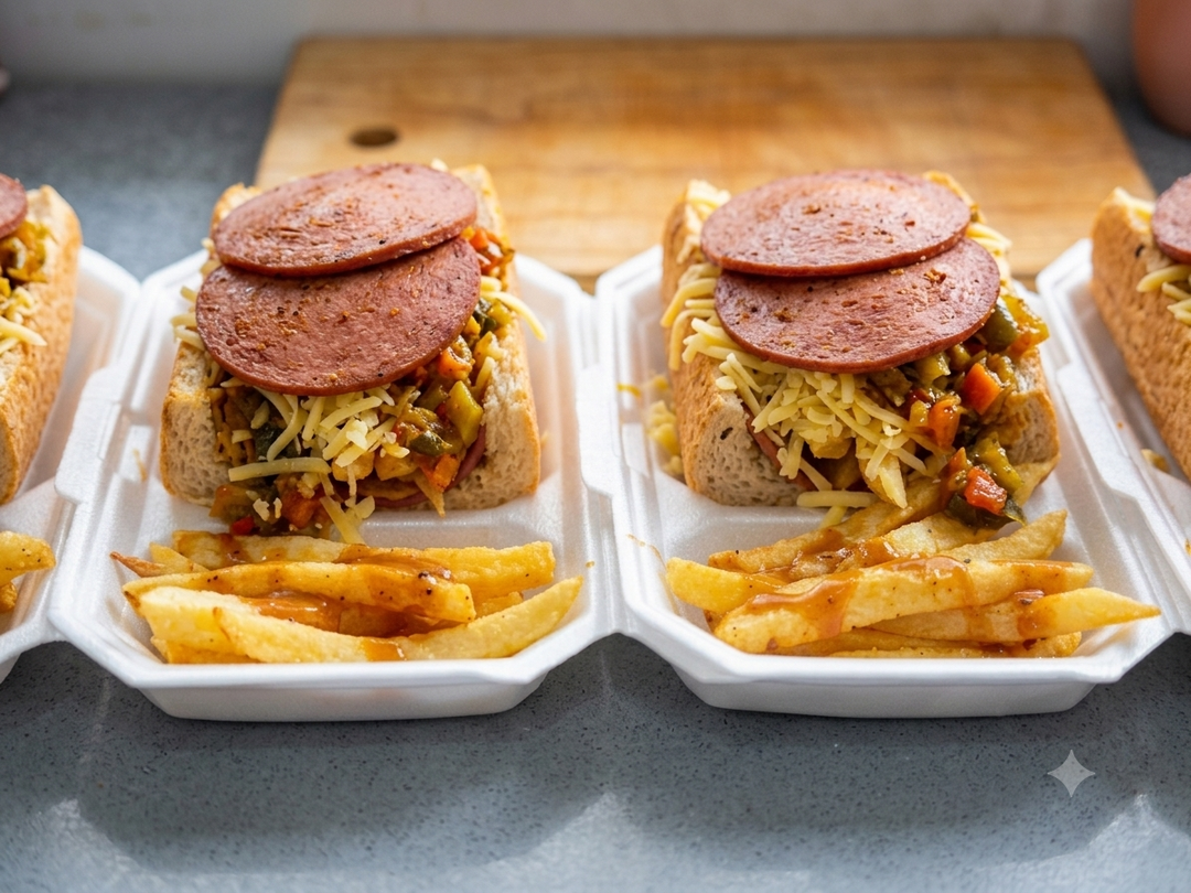 Bunny Chow - Achar, Polony, Chips