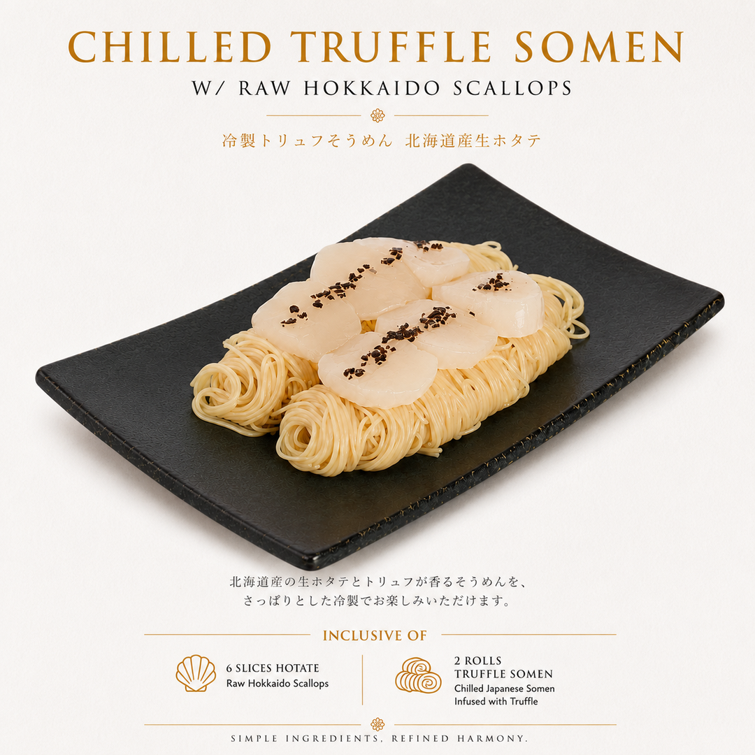 Chilled Truffle Somen w/ Raw Hokkaido Scallops