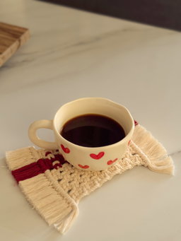 Taza cerámica corazones 