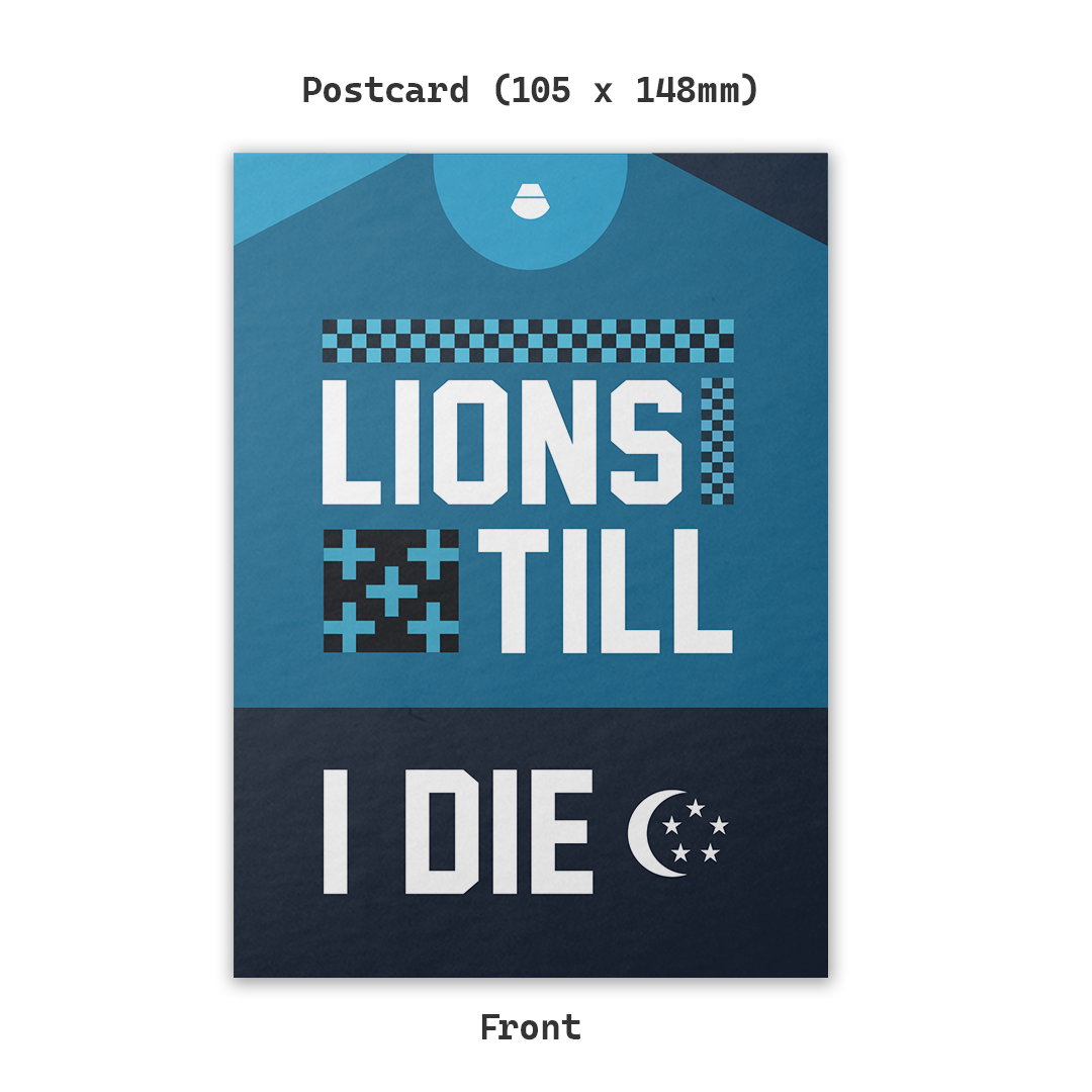 Lions Till I Die Postcard