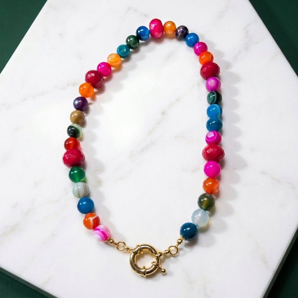 Ágata y Jade Necklace 