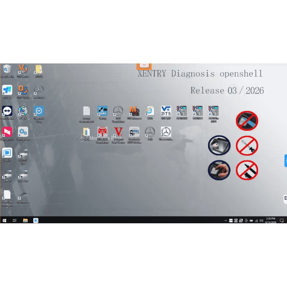 MB Xentry OpenShell Vediamo/DTS/HTT/Coding Software V2026.06 Remotely installation