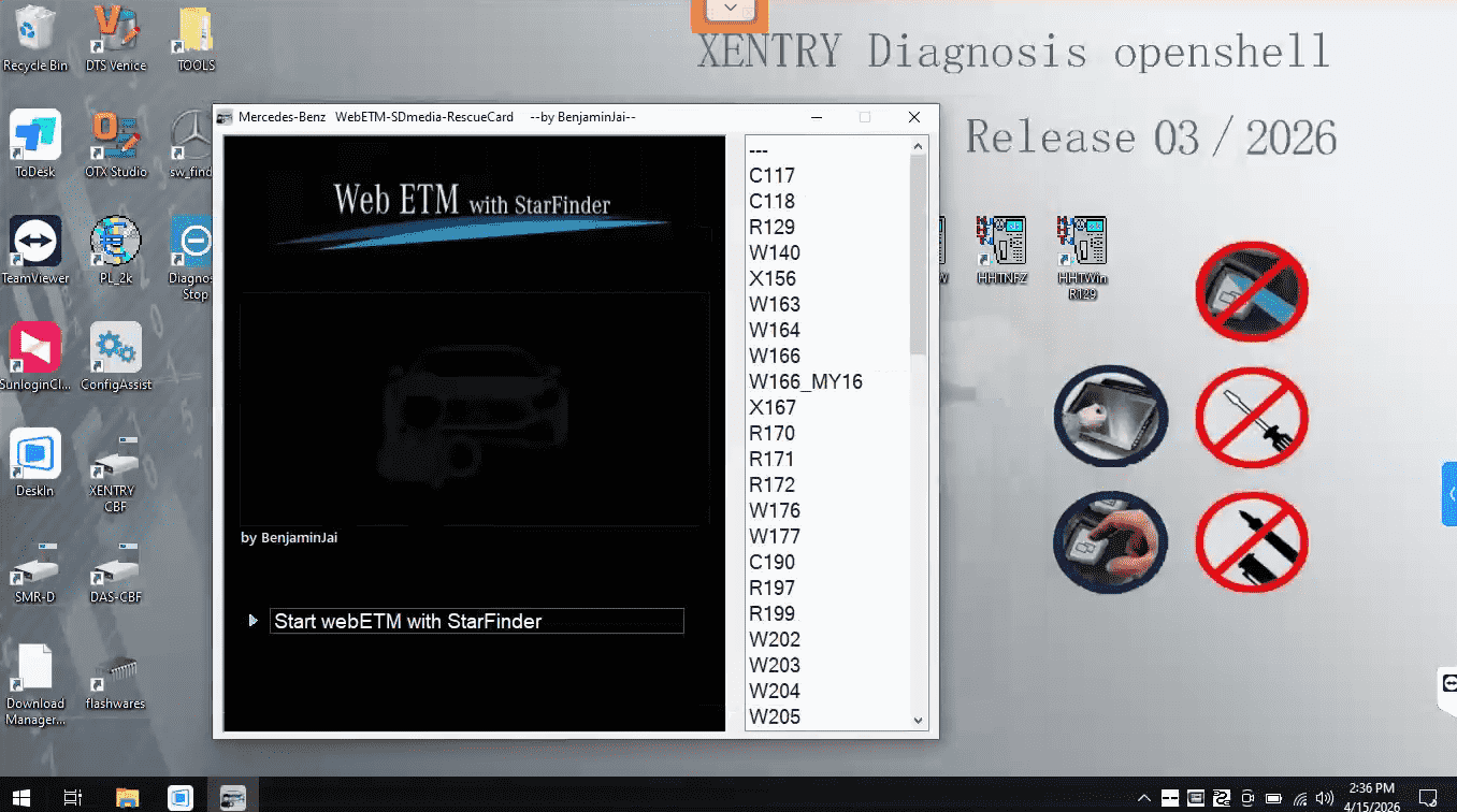 MB Xentry OpenShell Vediamo/DTS/HTT/Coding Software V2026.06 Remotely installation_4