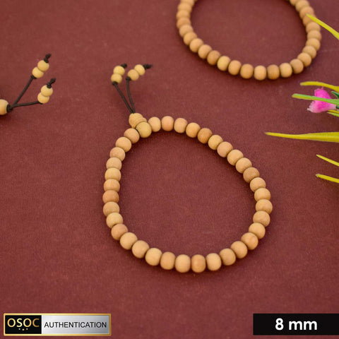 100% Original 8mm White Chandan Bracelet