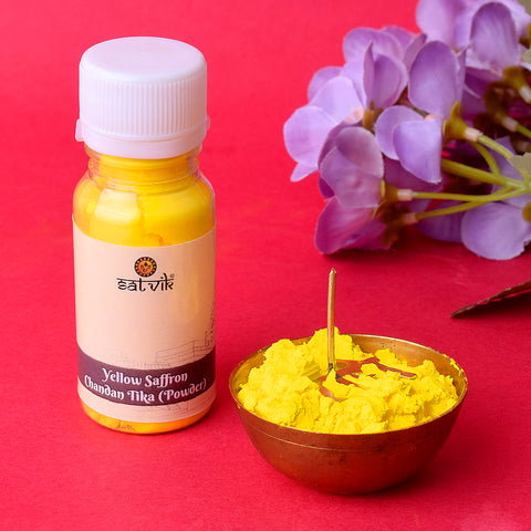 Yellow Saffron Chandan Tika Powder_0