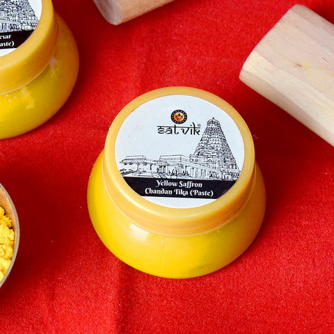 Yellow Saffron Chandan Tika Paste (Chandan Tilak)
