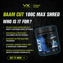 BAAM!! CUT 100C Max Shred – NO STIM Fat Burner (30 servings) | 0% Caffeine, Day & Night Use | Diet & Training Support