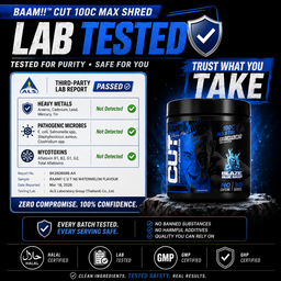 BAAM!! CUT 100C Max Shred – NO STIM Fat Burner (30 servings) | 0% Caffeine, Day & Night Use | Diet & Training Support