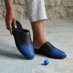 Two-Tone Leather Mules