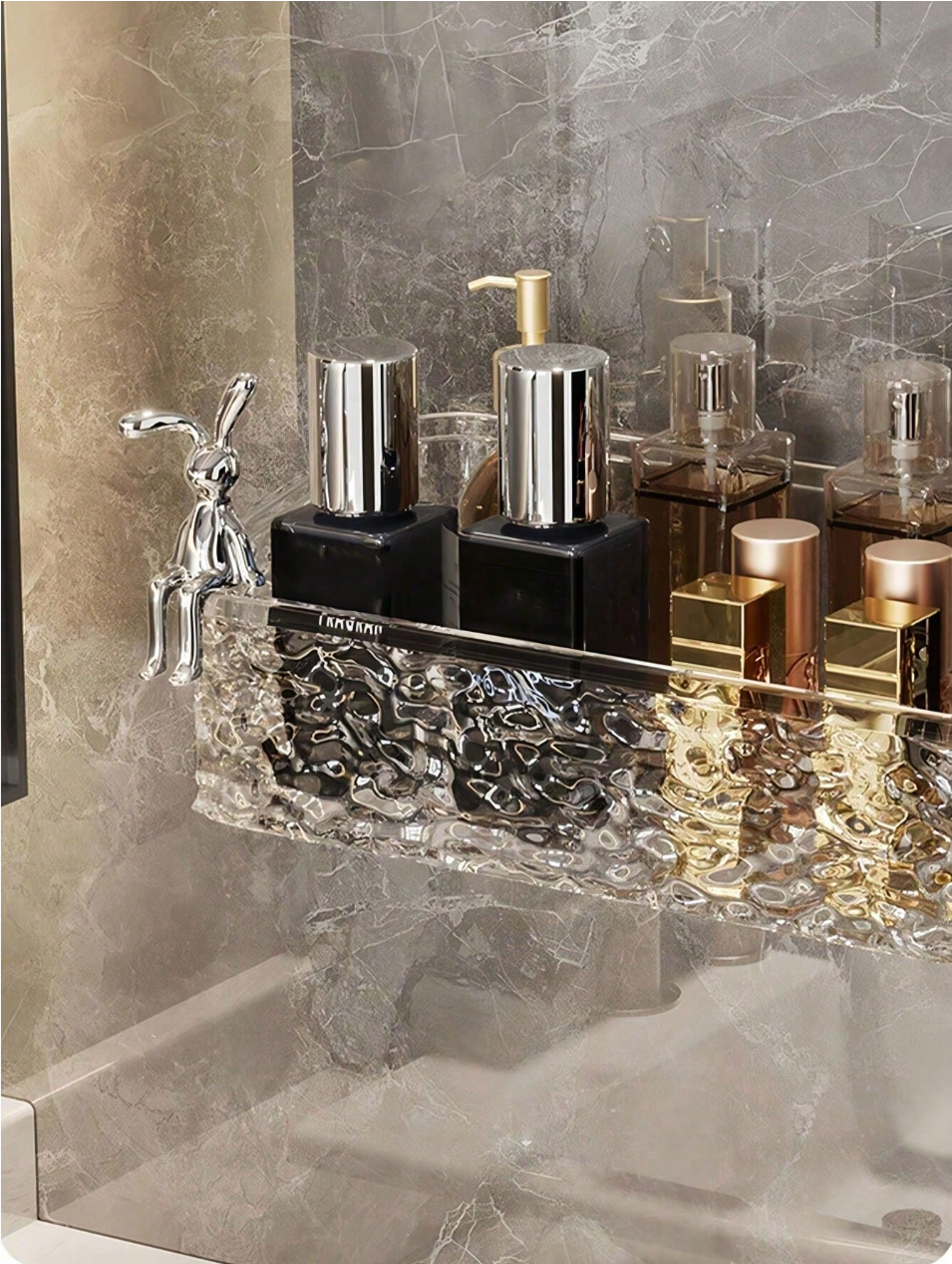 Straight Acrylic Bathroom Shelf 