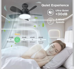18" Socket Ceiling Fan with LED Light