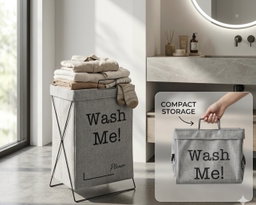 Foldable X-Frame Laundry Hamper with Carry Handle