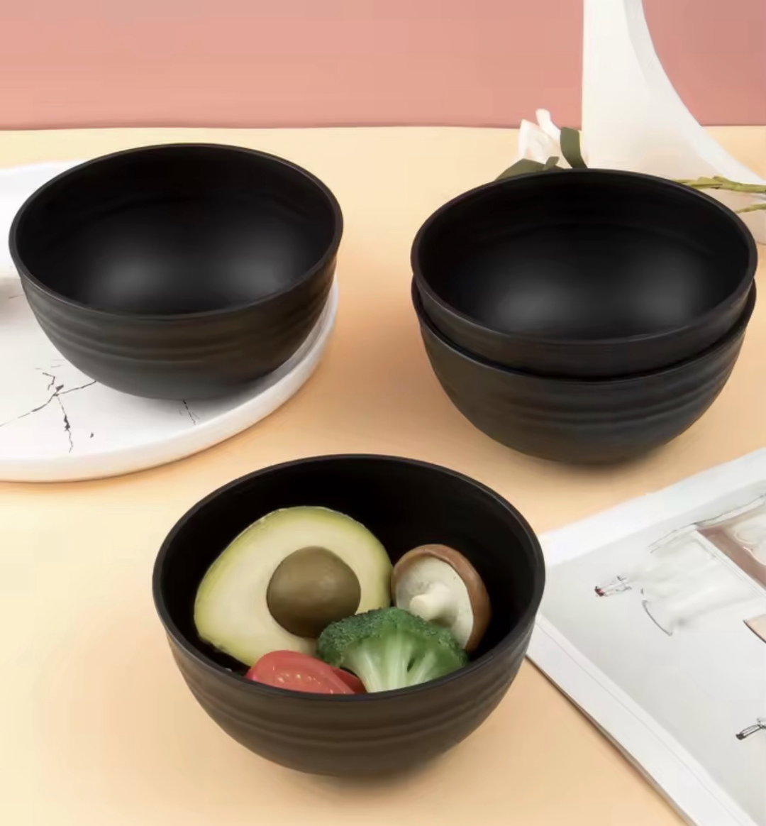 3-Piece Black Bowl Set