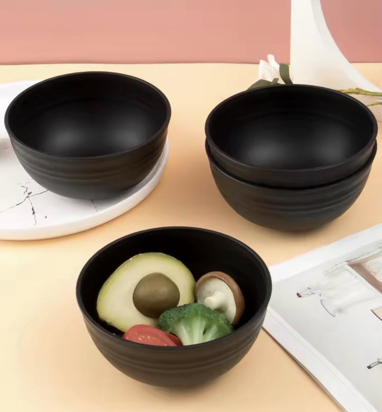 3-Piece Black Bowl Set_0