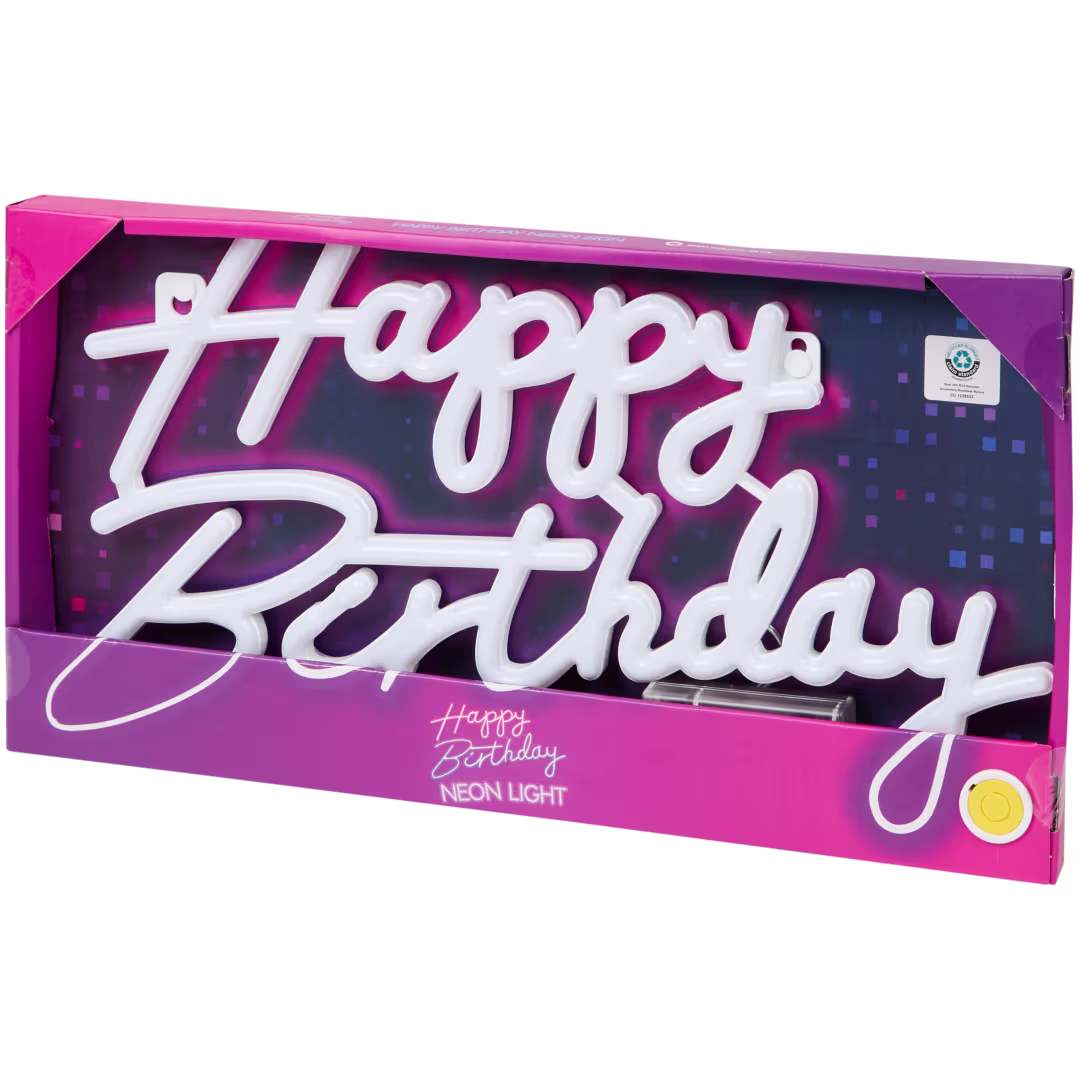 Lampe fluo Happy Birthday 40 x 21 cm 