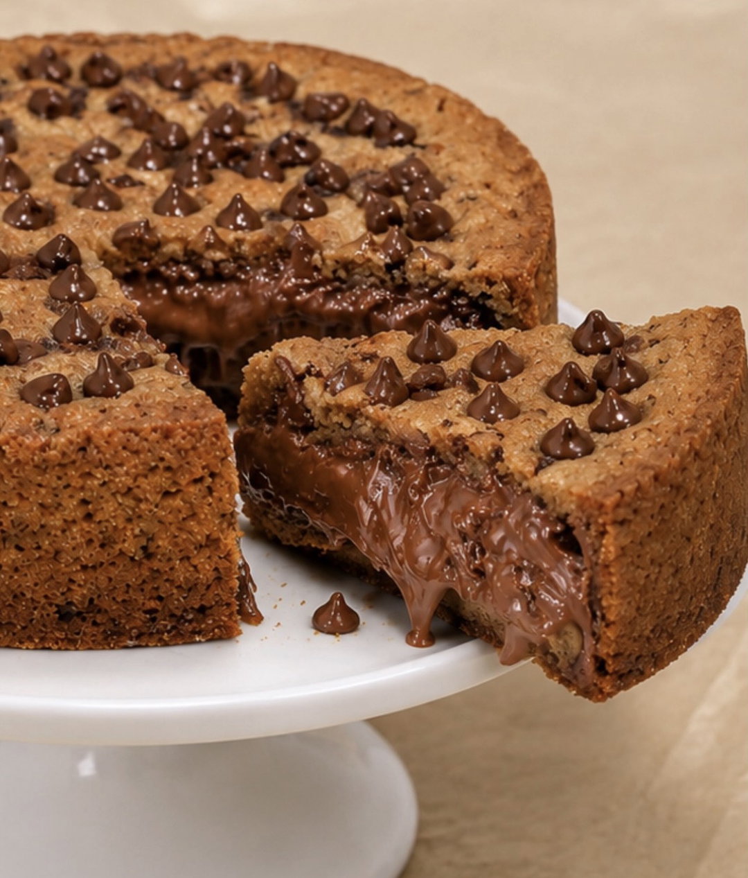 Nutella Stuffed Cookie Pie