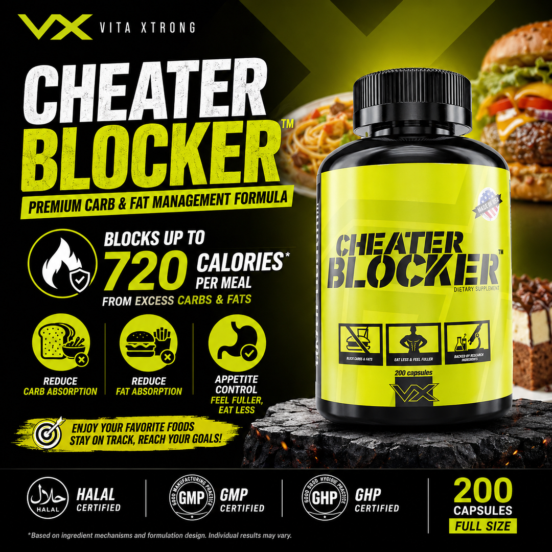 VITAXTRONG™ Cheater Blocker | Carbs & Fat Blocker • Weight Loss & Weight Management • Cheat Meals & Festive Eating Support  [VX]