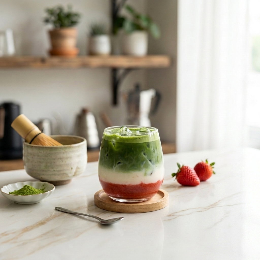 Matcha Strawberry Latte