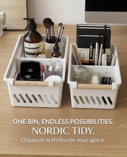 Pullout Organizing Basket with Divider