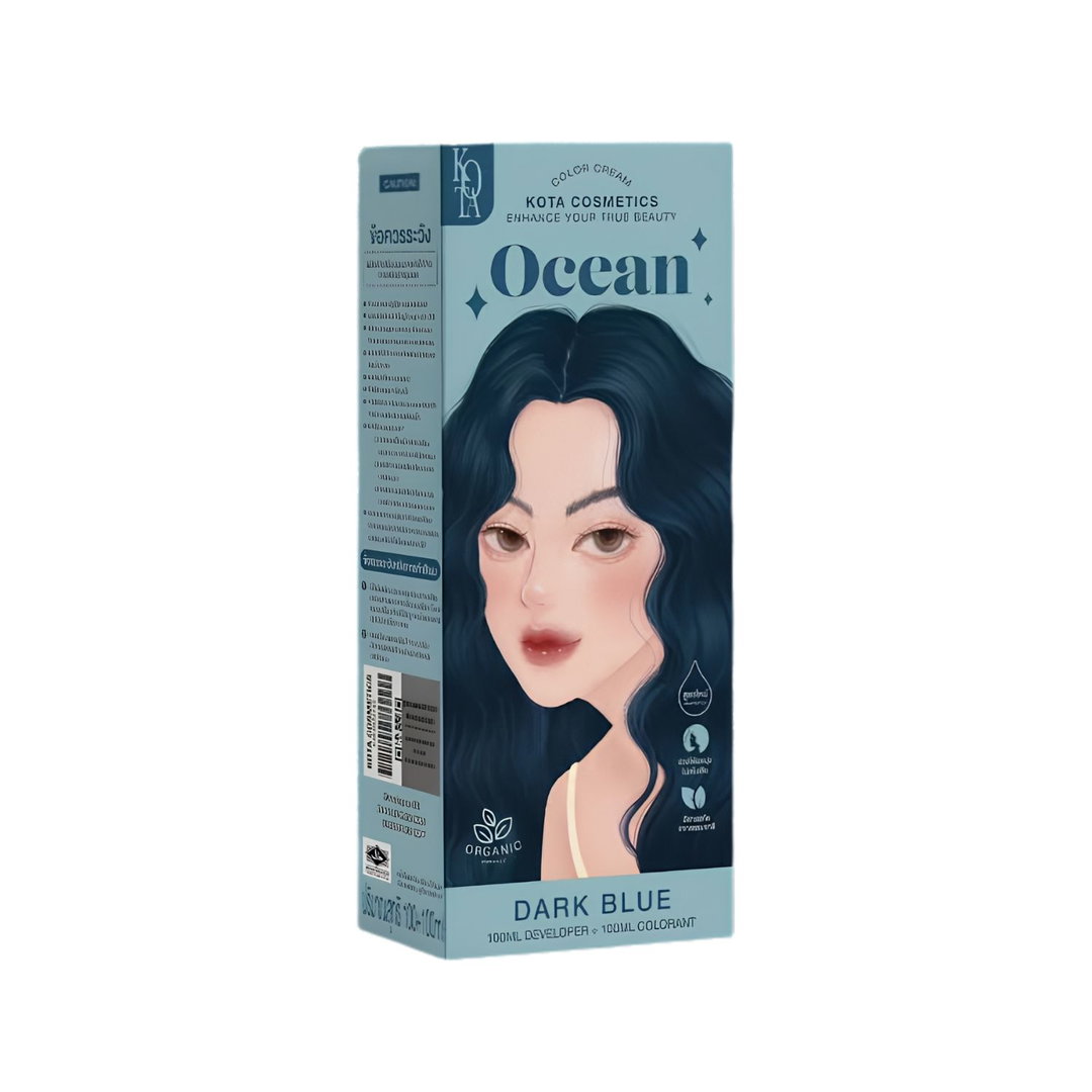 Kota - Hair Dye Permanent Colorant (200ml) - Ocean (Dark Blue) | Wholesale Hair Dye Singapore