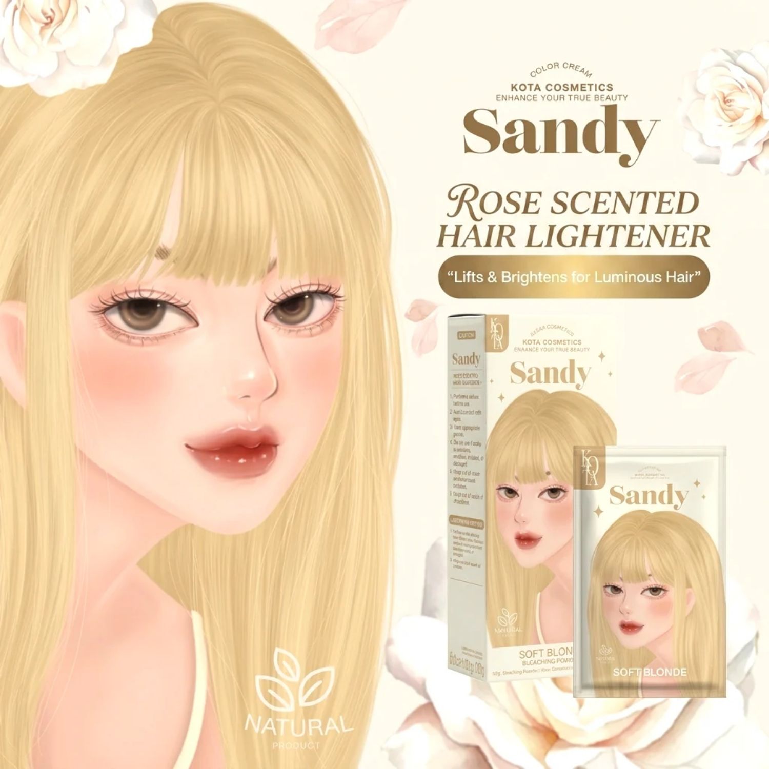 Kota - Hair Dye Permanent Colorant (200ml) - Sandy (Soft Blonde) | Wholesale Hair Dye Singapore_1
