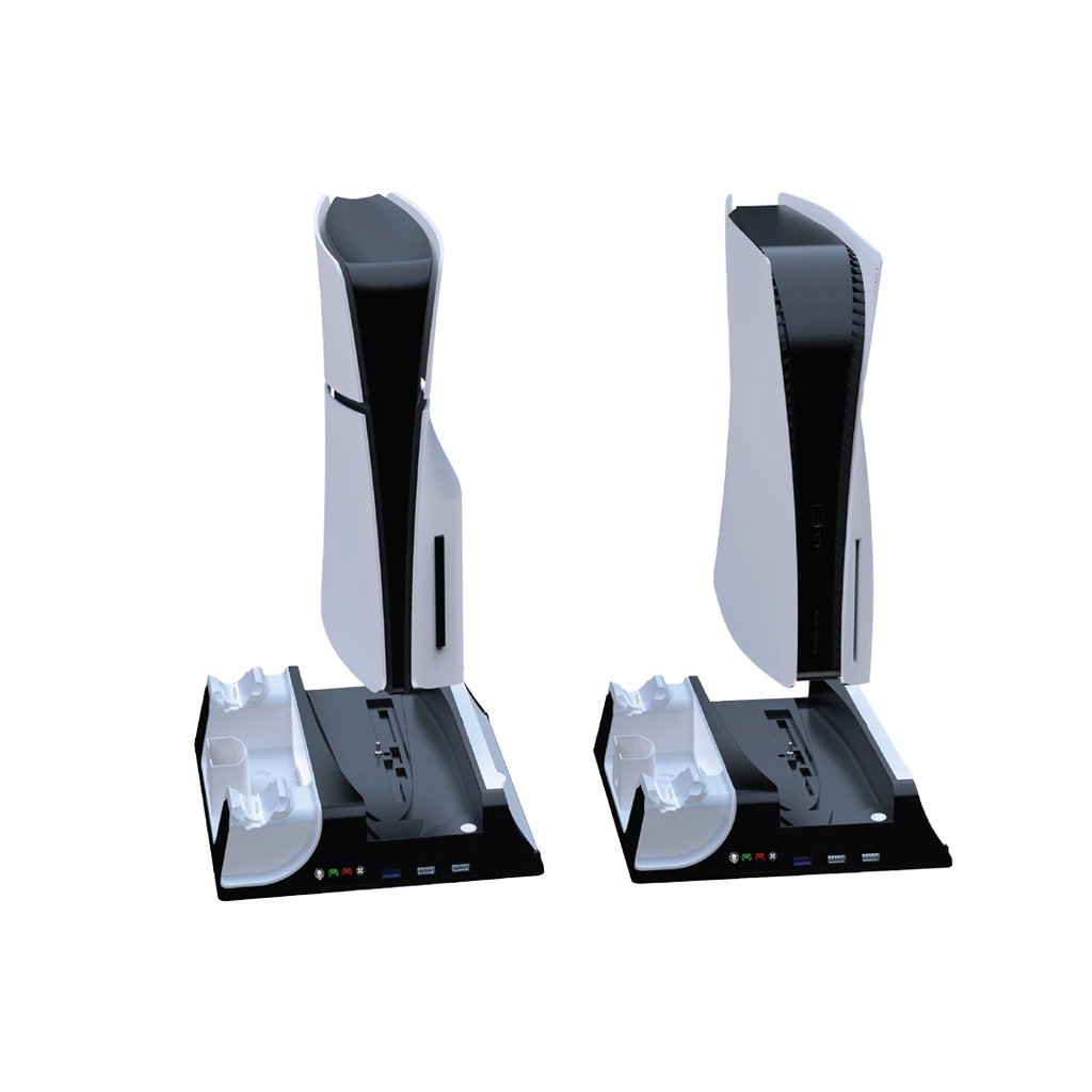 Green Lion PS5 Cooling Stand Charging Station All-in 1 - White_1