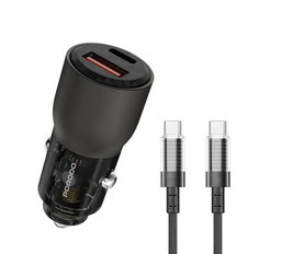 Porodo 96W Transparent USBA+ C Port Car Charger - Grey